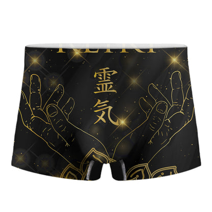 Golden Reiki Print Men's Boxer Briefs