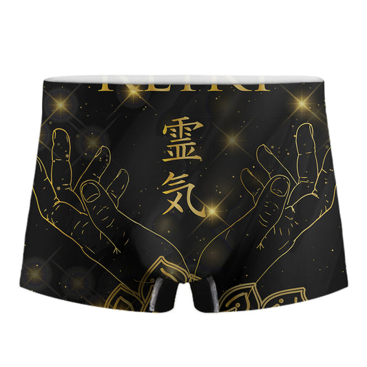 Golden Reiki Print Men's Boxer Briefs