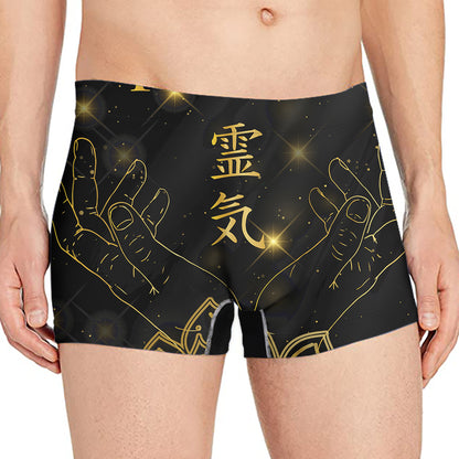 Golden Reiki Print Men's Boxer Briefs