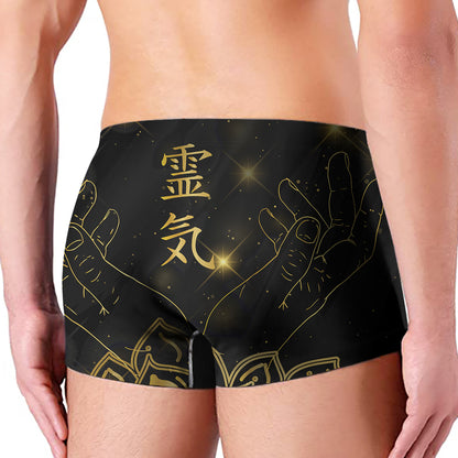 Golden Reiki Print Men's Boxer Briefs