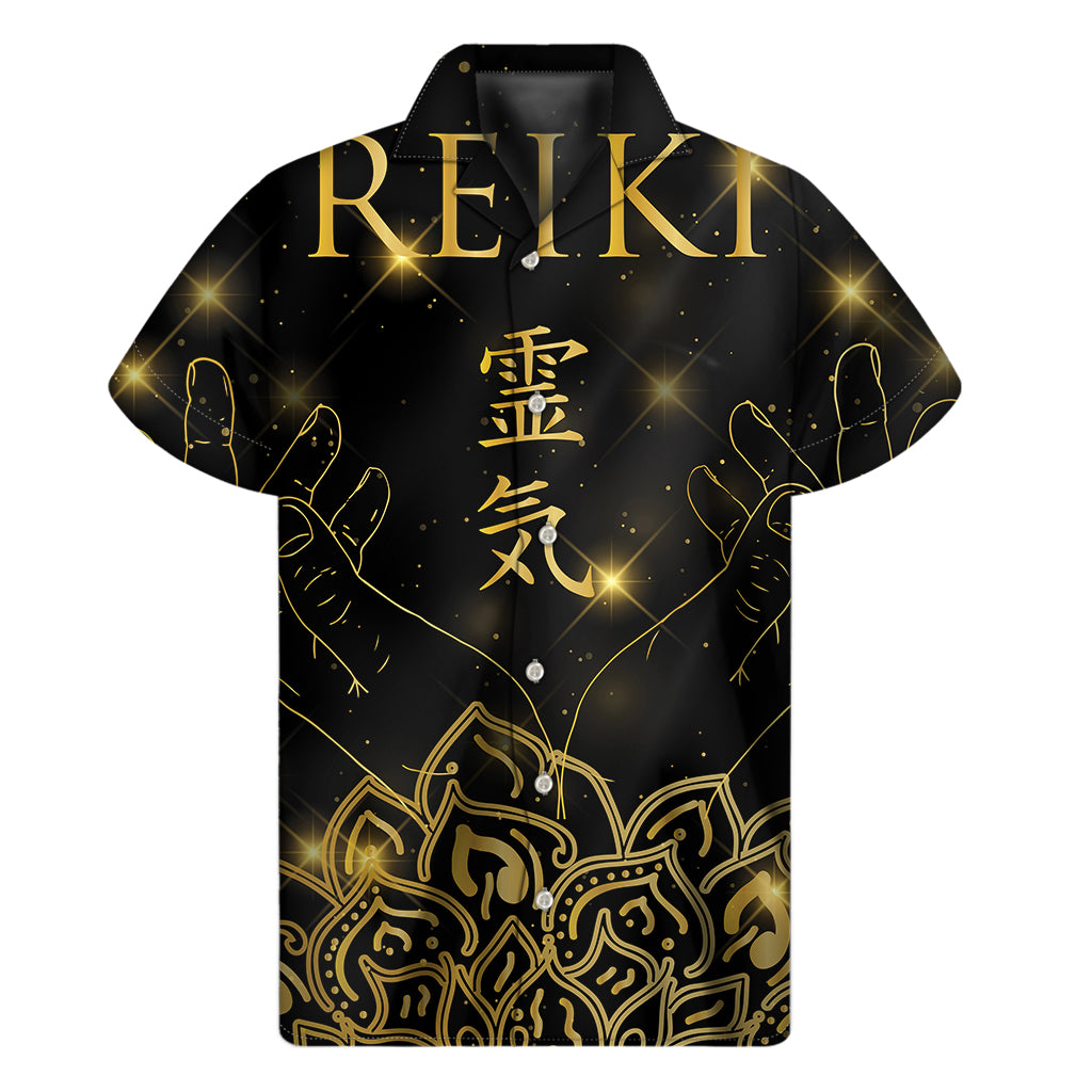 Golden Reiki Print Men's Short Sleeve Shirt