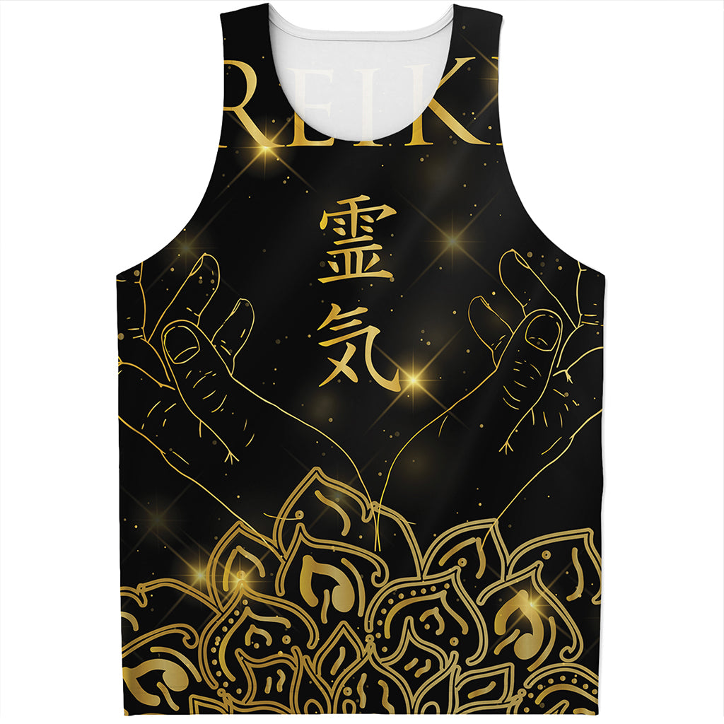 Golden Reiki Print Men's Tank Top