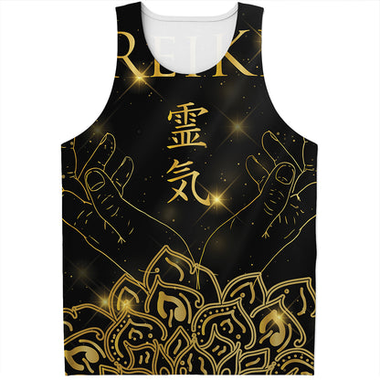 Golden Reiki Print Men's Tank Top
