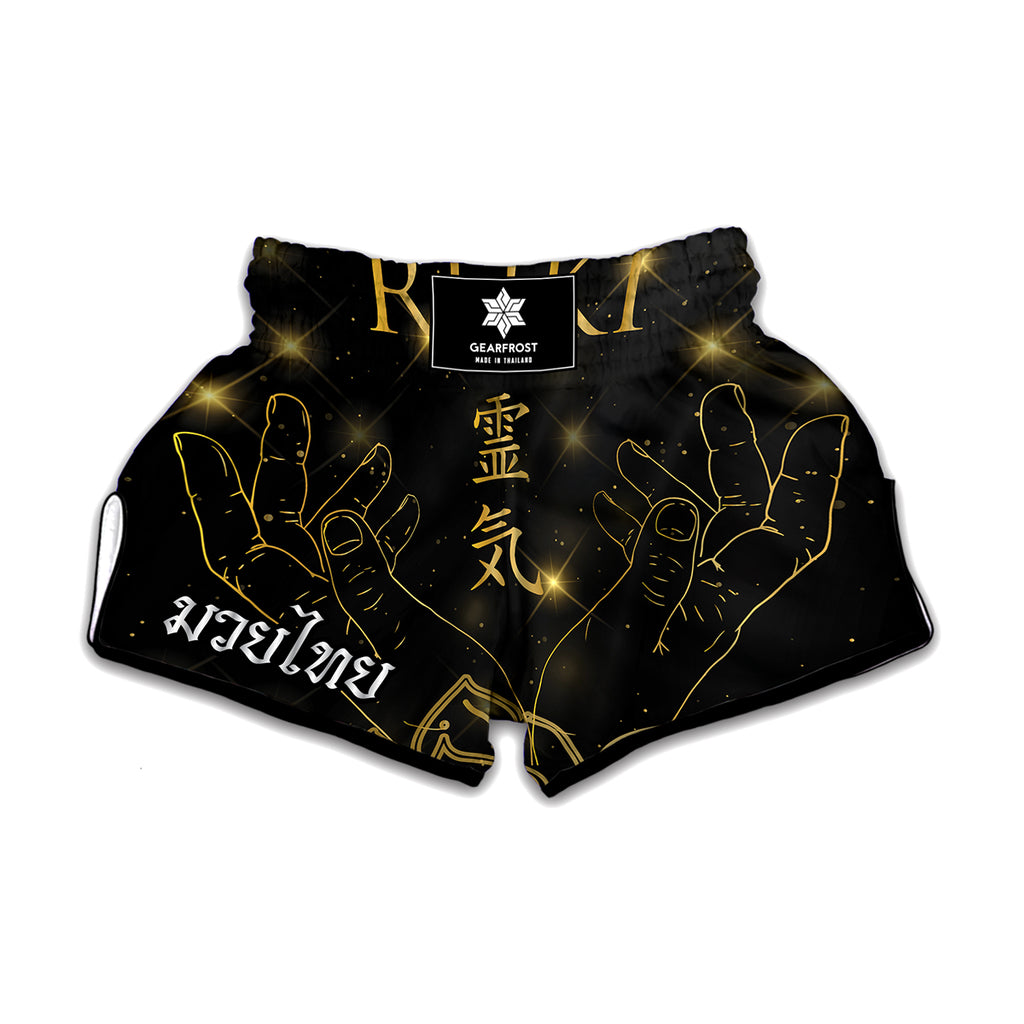 Golden Reiki Print Muay Thai Boxing Shorts