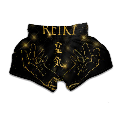 Golden Reiki Print Muay Thai Boxing Shorts