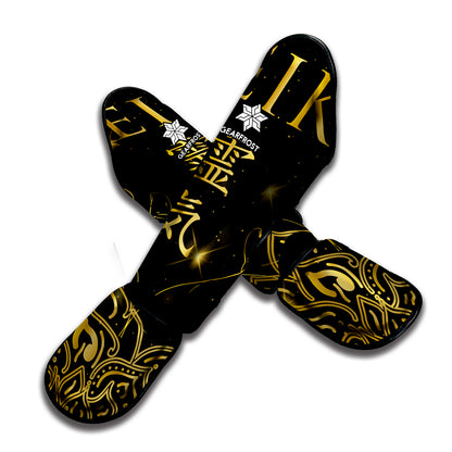 Golden Reiki Print Muay Thai Shin Guard