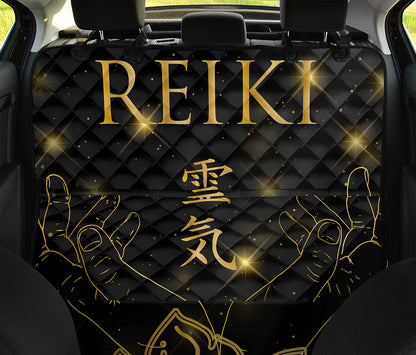 Golden Reiki Print Pet Car Back Seat Cover