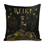 Golden Reiki Print Pillow Cover