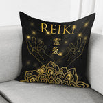 Golden Reiki Print Pillow Cover