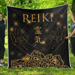 Golden Reiki Print Quilt