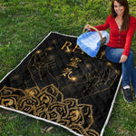 Golden Reiki Print Quilt