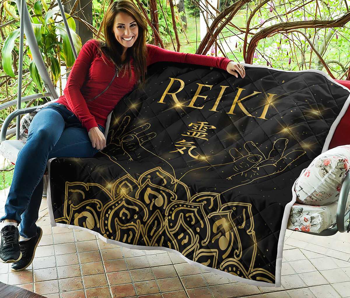 Golden Reiki Print Quilt