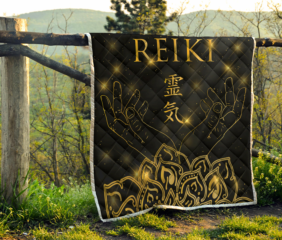 Golden Reiki Print Quilt
