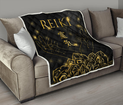 Golden Reiki Print Quilt