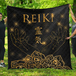 Golden Reiki Print Quilt