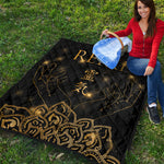 Golden Reiki Print Quilt