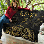 Golden Reiki Print Quilt