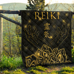 Golden Reiki Print Quilt