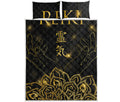 Golden Reiki Print Quilt Bed Set