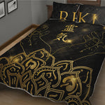 Golden Reiki Print Quilt Bed Set