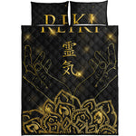 Golden Reiki Print Quilt Bed Set