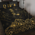 Golden Reiki Print Quilt Bed Set
