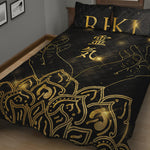 Golden Reiki Print Quilt Bed Set