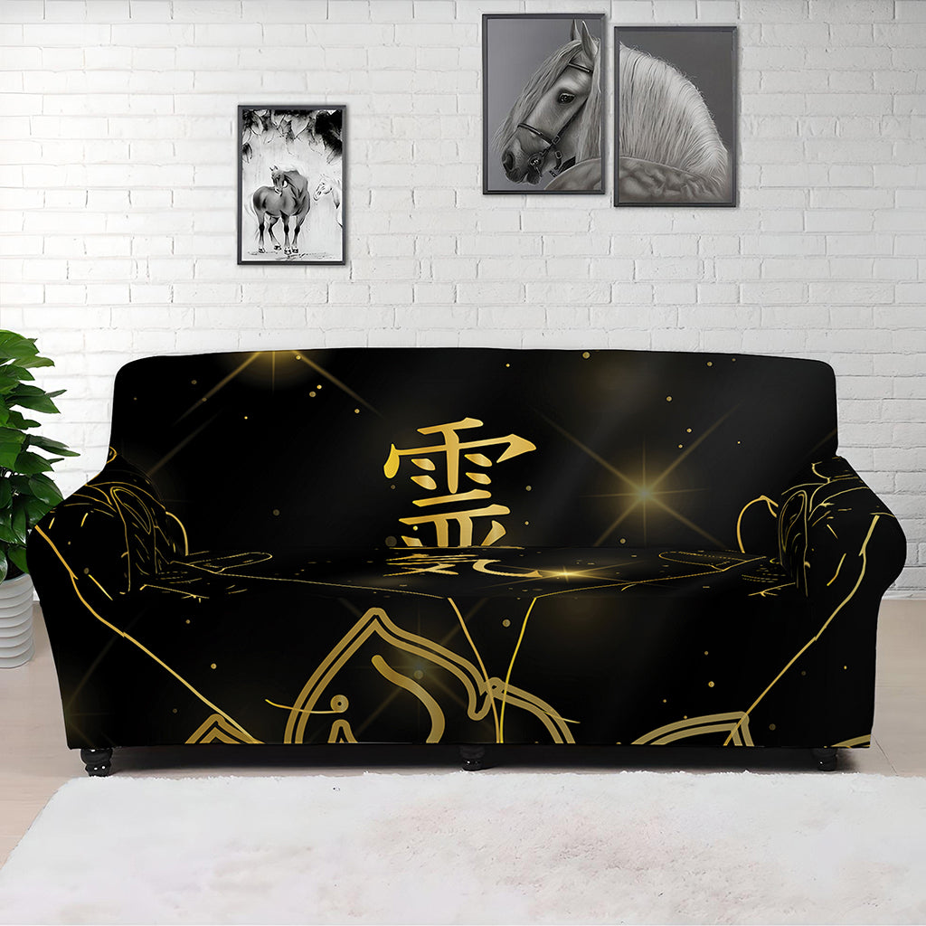 Golden Reiki Print Sofa Cover