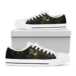 Golden Reiki Print White Low Top Shoes