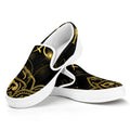 Golden Reiki Print White Slip On Sneakers