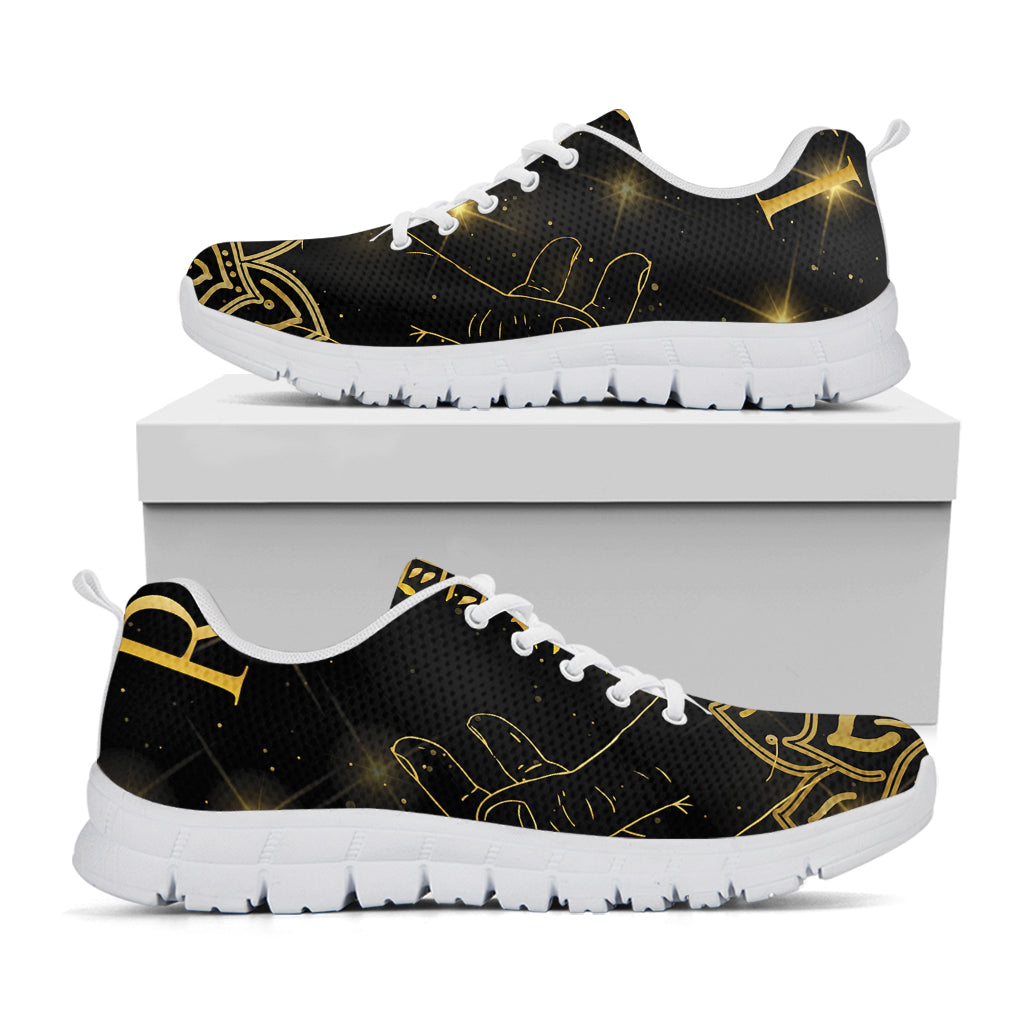 Golden Reiki Print White Sneakers