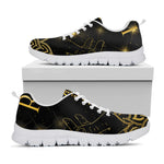 Golden Reiki Print White Sneakers