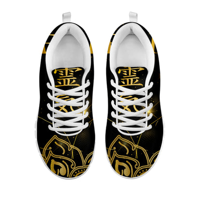 Golden Reiki Print White Sneakers