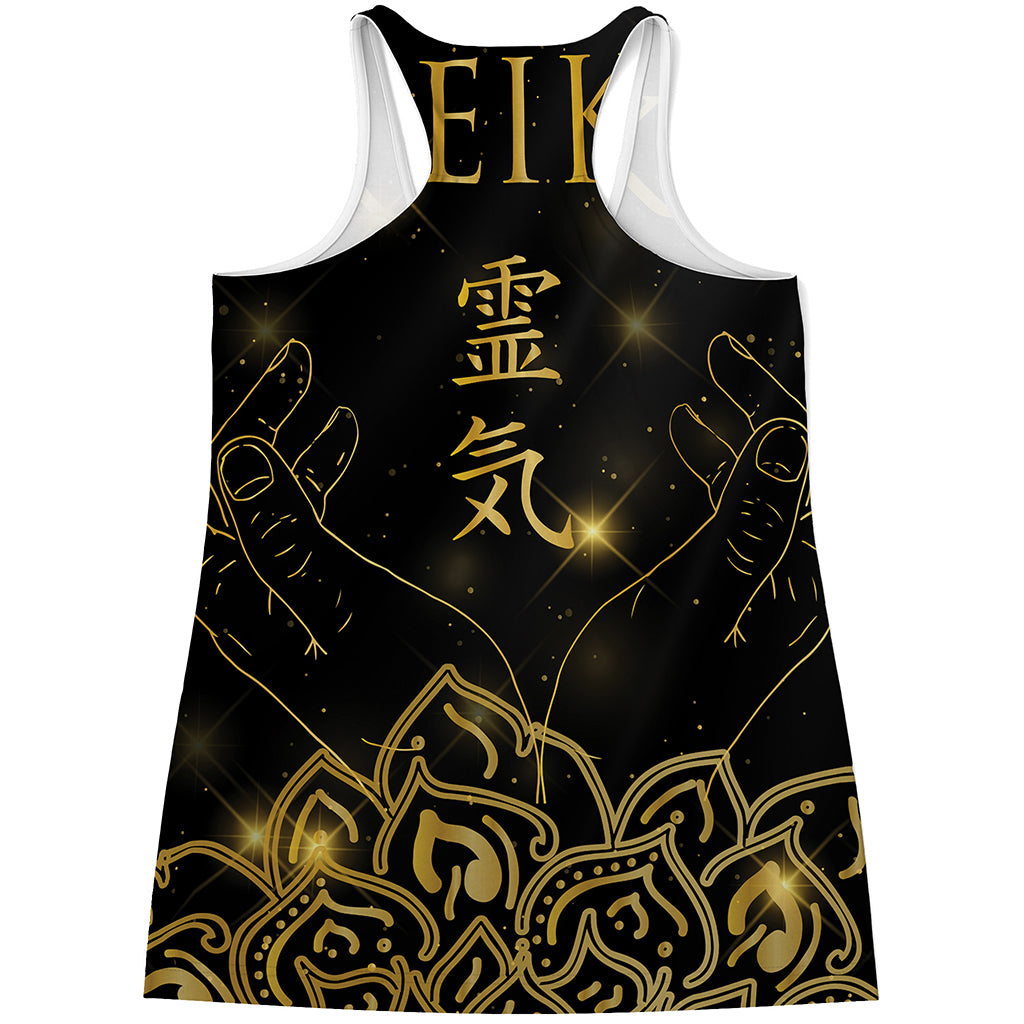 Golden Reiki Print Women's Racerback Tank Top