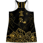 Golden Reiki Print Women's Racerback Tank Top