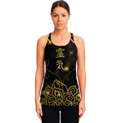 Golden Reiki Print Women's Racerback Tank Top