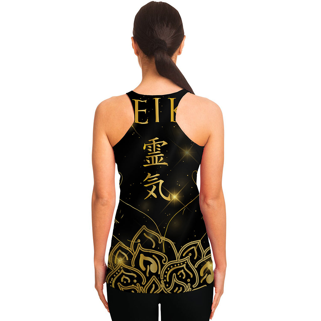 Golden Reiki Print Women's Racerback Tank Top