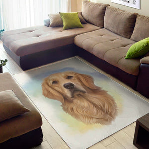 Golden Retriever Portrait Print Area Rug