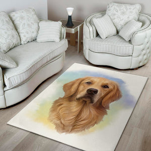 Golden Retriever Portrait Print Area Rug