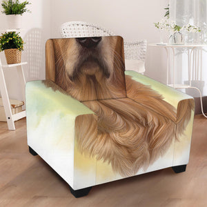 Golden Retriever Portrait Print Armchair Slipcover