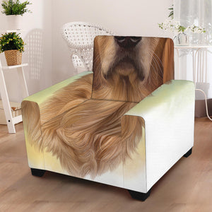 Golden Retriever Portrait Print Armchair Slipcover