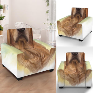 Golden Retriever Portrait Print Armchair Slipcover