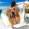 Golden Retriever Portrait Print Beach Sarong Wrap