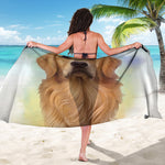 Golden Retriever Portrait Print Beach Sarong Wrap