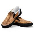 Golden Retriever Portrait Print Black Slip On Sneakers