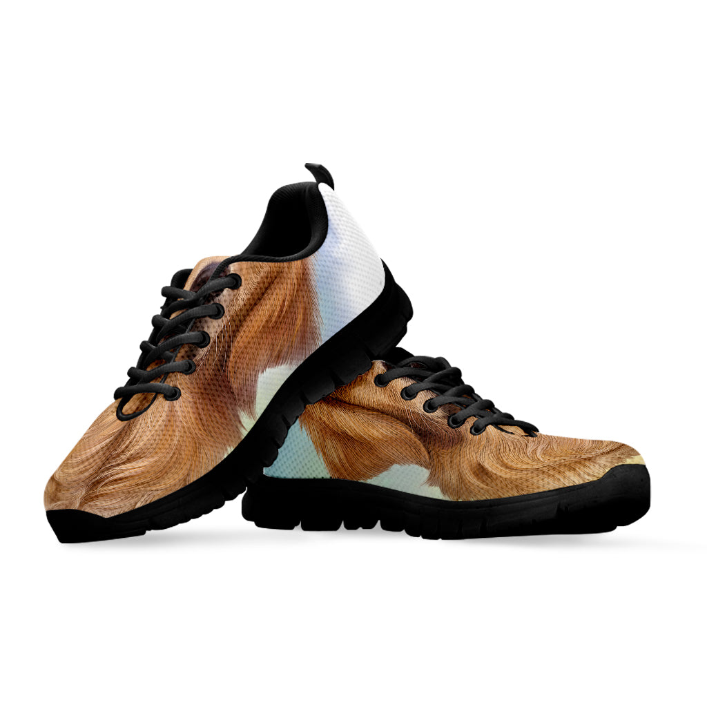 Golden Retriever Portrait Print Black Sneakers