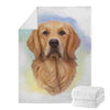 Golden Retriever Portrait Print Blanket