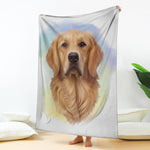 Golden Retriever Portrait Print Blanket