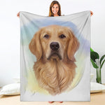 Golden Retriever Portrait Print Blanket