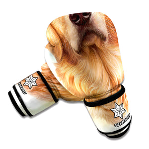 Golden Retriever Portrait Print Boxing Gloves